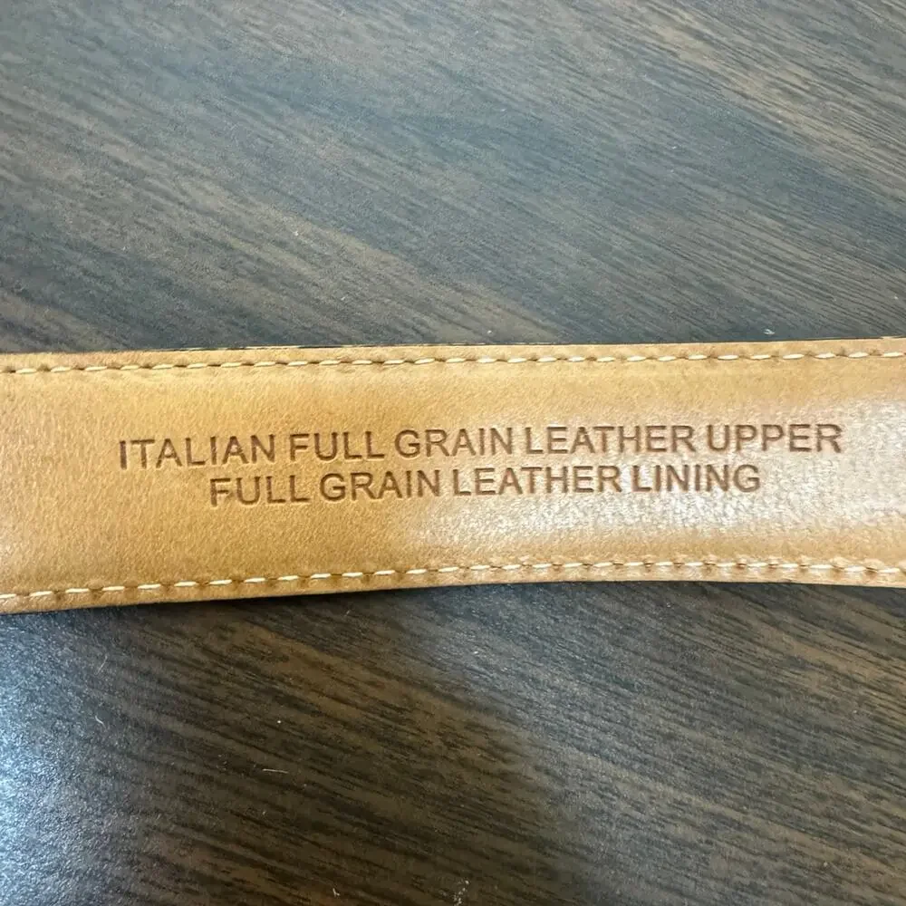Kirkland signature Italian full grain leather belt brown size 32